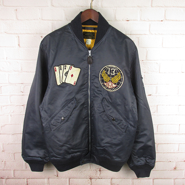 RRL◇フライトジャケット/M/ナイロン/NVY/MNRROTW16020086/HOODED FLIGHT JACKET/ ジャケット