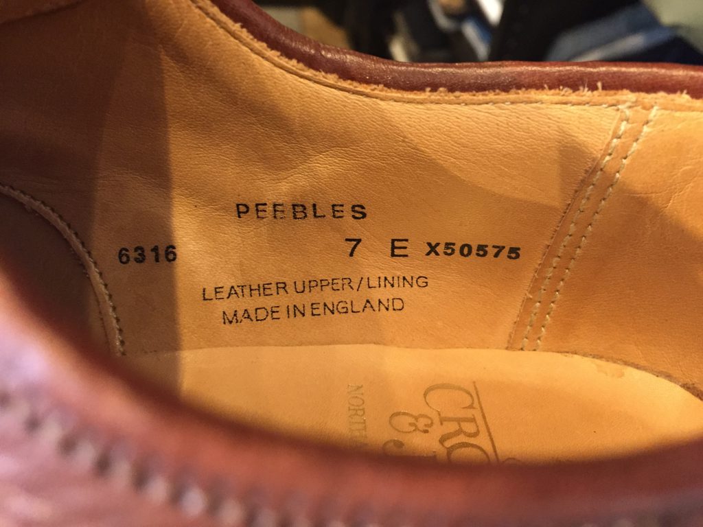 Crockett&Jones(クロケット&ジョーンズ)のダービーシューズ、PEEBLES/6316(ピーブルス)、ロシアングレインレザーを買取りしました! | 古着買取のJUNK-VINTAGE Crockett&Jones(クロケット&ジョーンズ)のダービーシューズ、PEEBLES/6316(ピーブルス)、ロシアングレインレザーを買取りしました! | 古着買取のJUNK-VINTAGE