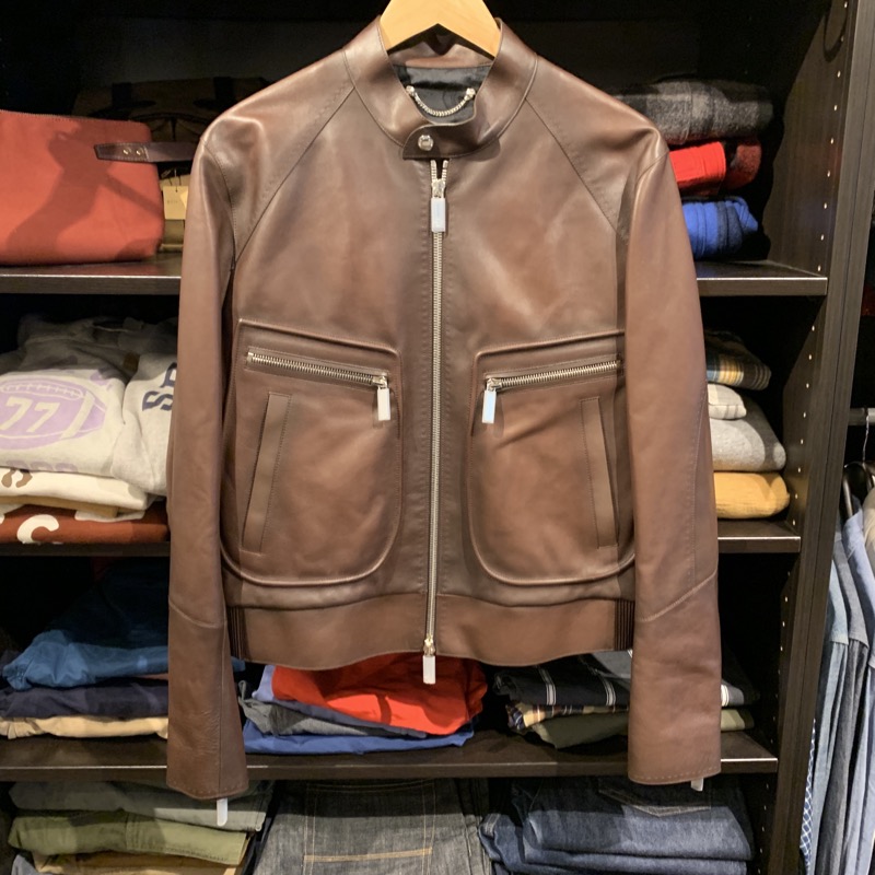BERLUTI(ベルルッティ)のパティーヌレザー バイカーブルゾンを買取り