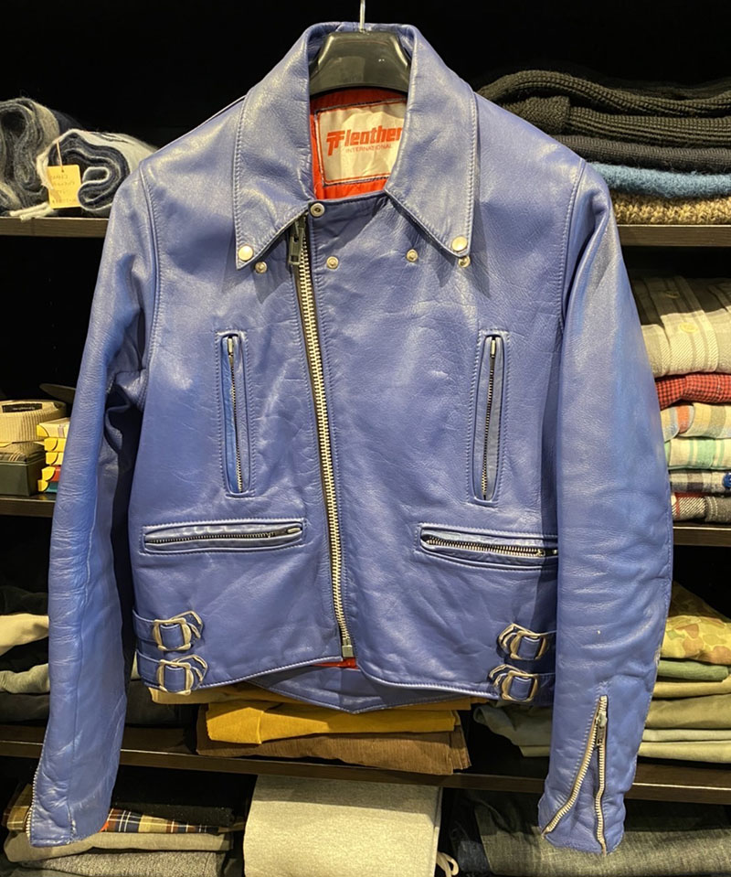 TT LEATHERS 70s ライトニングタイプ ライダース ブルー系