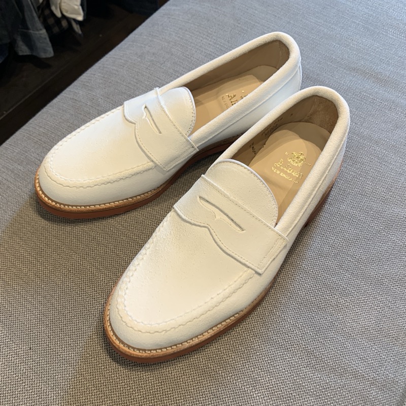 Alden - Alden N9202 コインローファー スエード ホワイト 2105T