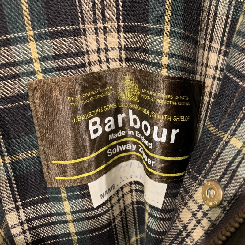 ビンテージ BARBOUR バブアー ソルウェイジッパー 1ワラント 80年製