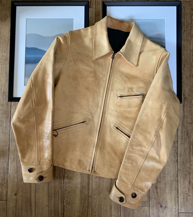 Dapper's ダッパーズ #1274 Single Horsehide Leather Sports Jacket AMBER