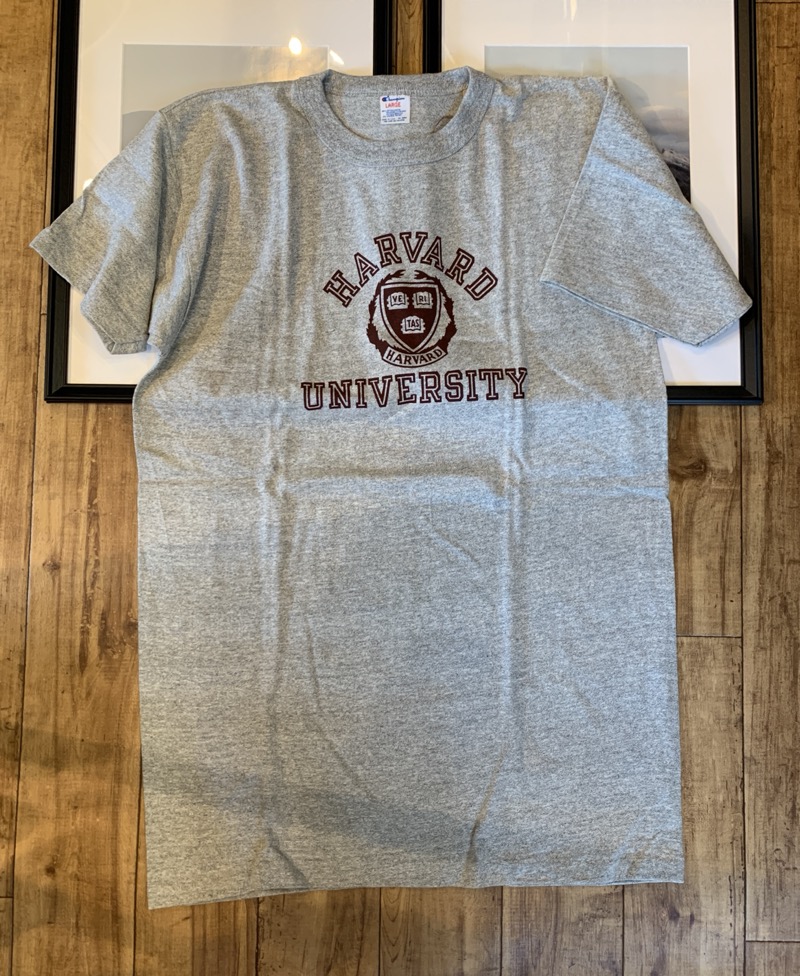 Champion（チャンピオン） 80s トリコタグ Tシャツ HARVARD　染み込み