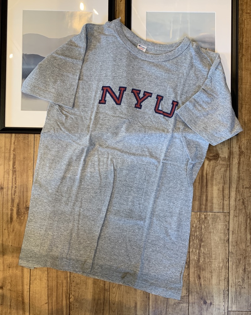 ビンテージ Champion（チャンピオン） 80s トリコタグ Tシャツ NYU　染み込み