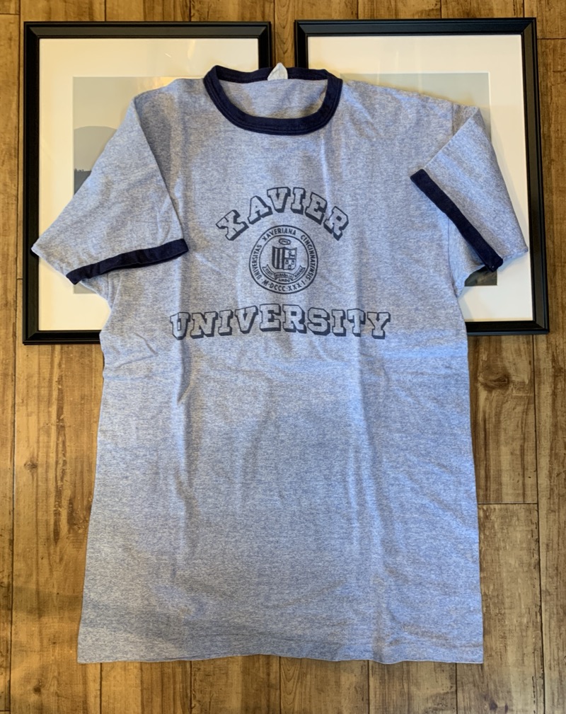 ビンテージ Champion（チャンピオン） 60s プロダクツタグ Tシャツ リンガー XAVIER　染み込み