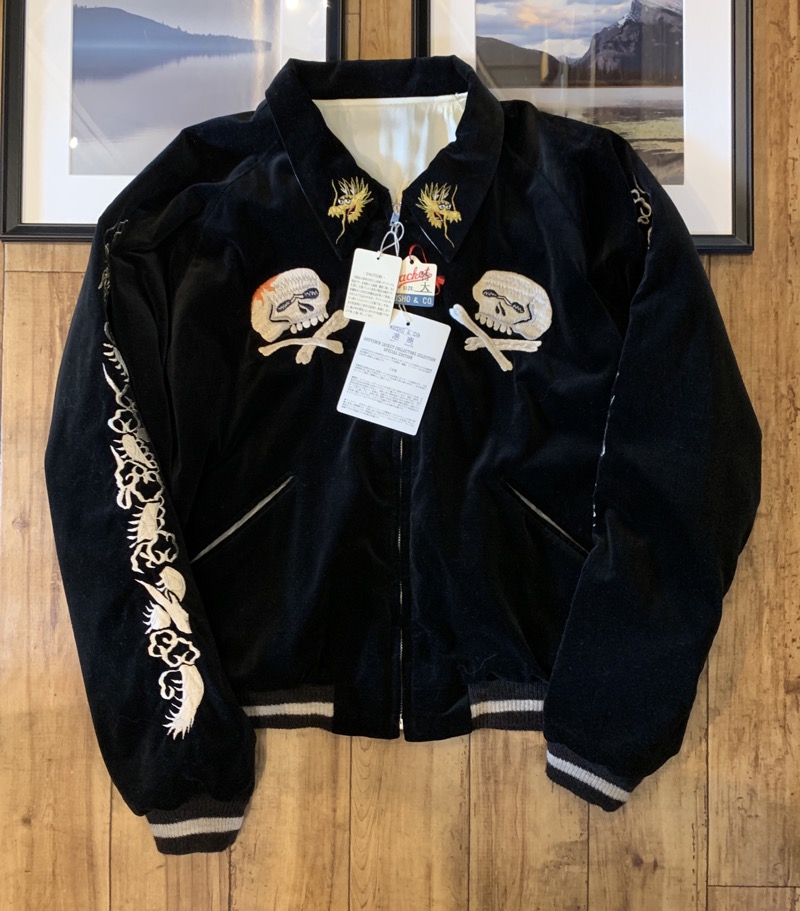 TAILOR TOYO（テーラー東洋）TT15197 Mid 1950s Style Velveteen×Acetate Souvenir Jacket KOSHO & CO. Special Edition SKULL×WHITE EAGLE 港商 スカジャン