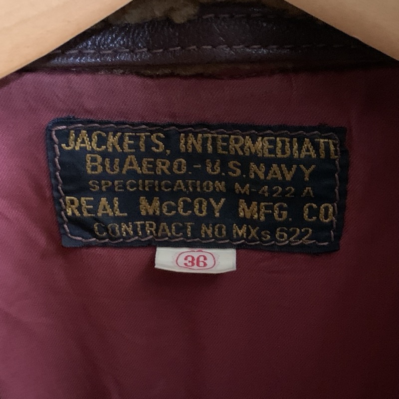REAL McCOY’S（リアルマッコイズ）の旧マッコイ、M422A、フライトジャケット