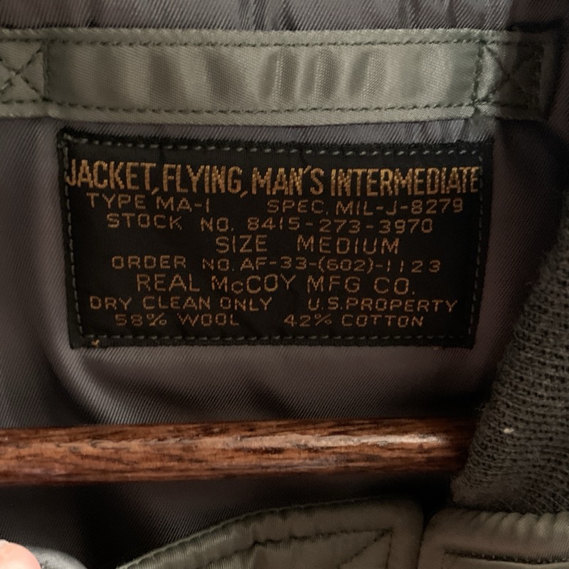 THE REAL McCOY'S（リアルマッコイズ）のフライトジャケット、MJ15115、MA-1