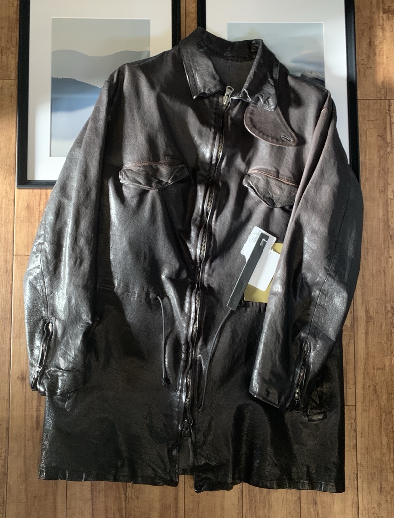 Yohji Yamamoto（ヨウジヤマモト） garment + spray dyed military half coat HE-Y50-700 sun burn black