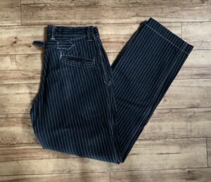FREEWHEELERS（フリーホイーラーズ）のWILLIAMSBURG ブラック ウォバッシュストライプ ワークパンツを買取りしました！