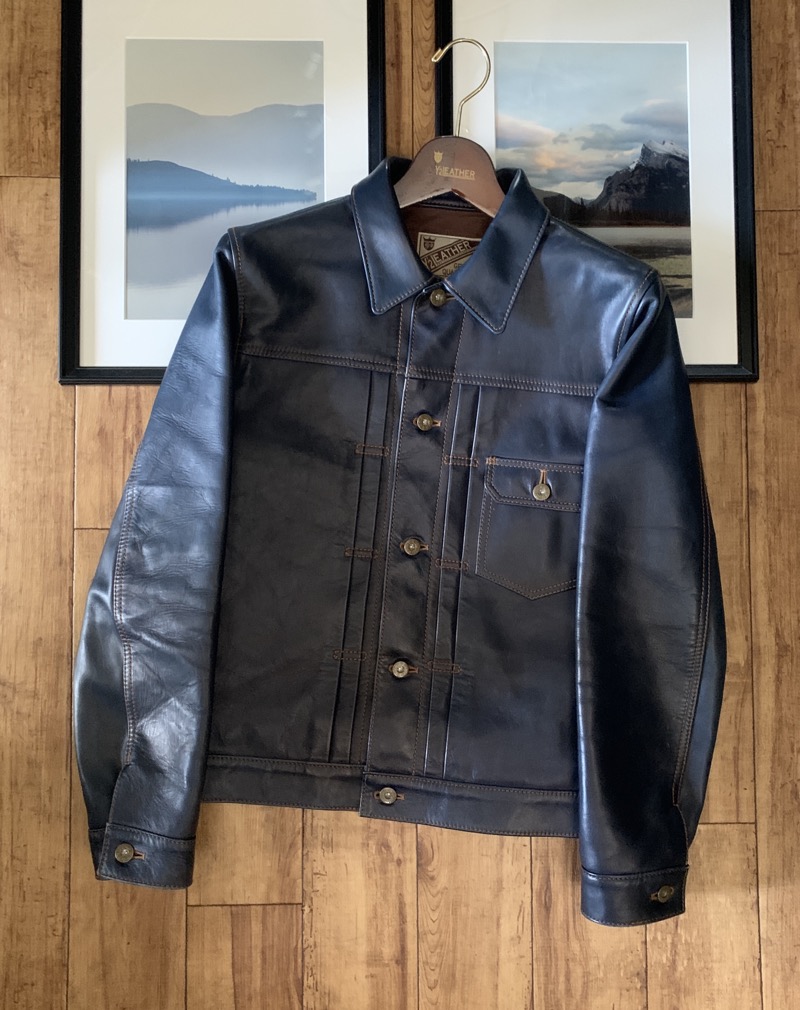 Y’2 LEATHER（ワイツーレザー）のインディゴ ホース 1stタイプ レザージャケット