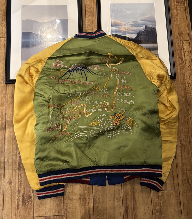 テーラー東洋 港商 スペシャル スカジャン JAPAN MAP × TIGER PRINT TT15198
