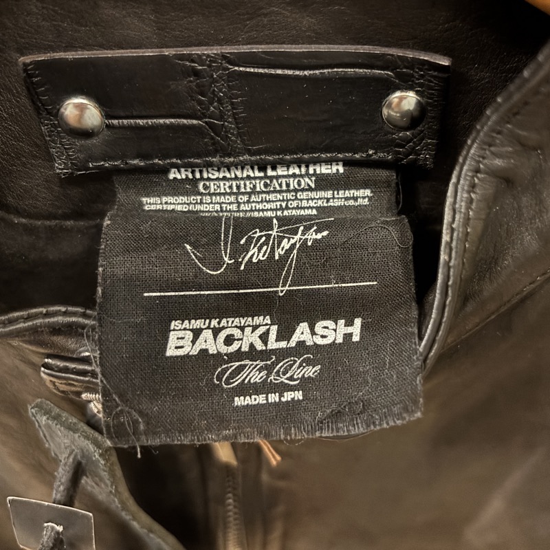 ISAMUKATAYAMA BACKLASH(イサムカタヤマ バックラッシュ) THE LINE T-004 イタリアンカーフ 下地製品染め シングルライダースジャケット