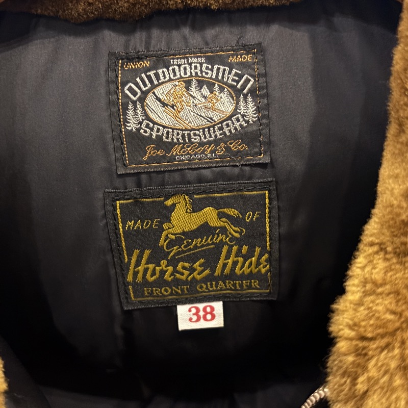 THE REAL McCOY'S(リアルマッコイズ) ムートンカラー ホースハイド レザーダウンベスト