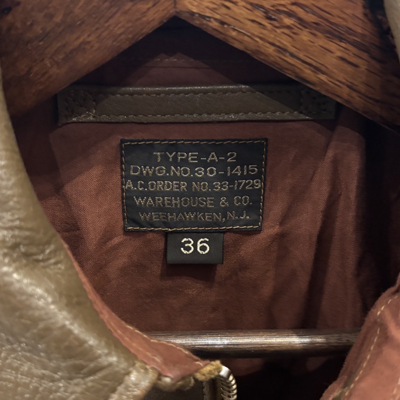 WAREHOUSE(ウエアハウス) A-2 フライトジャケット Lot 2232 WERBER LEATHER COAT CO.