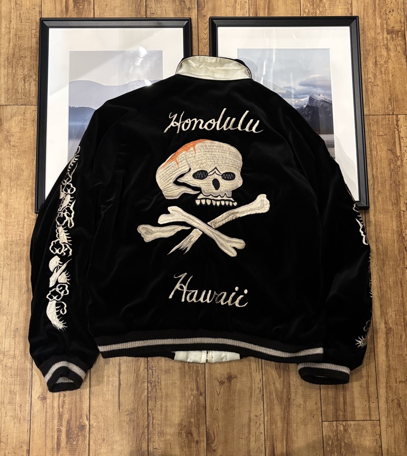 TAILOR TOYO(テーラー東洋) TT15197 Mid 1950s Style Velveteen×Acetate Souvenir Jacket KOSHO & CO. Special Edition SKULL×WHITE EAGLE 港商 スカジャン