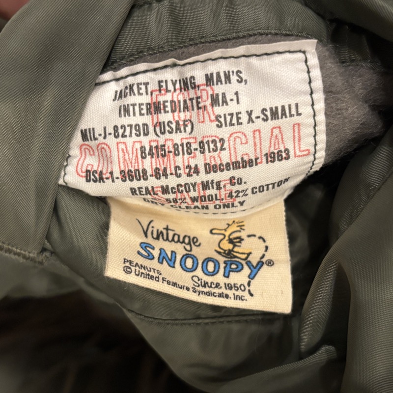 THE REAL McCOY'S(リアルマッコイズ) MA-1 フライトジャケット スヌーピー