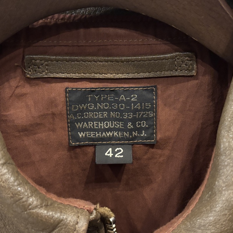 WAREHOUSE(ウエアハウス) Lot 2232 A-2 フライトジャケット WERBER LEATHER COAT CO.
