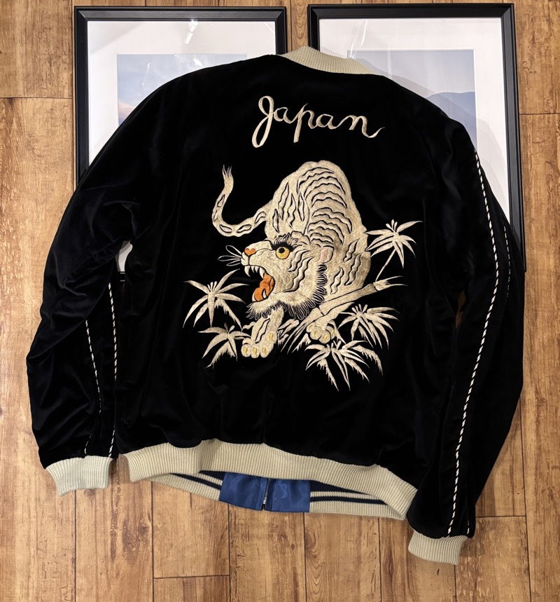 TAILOR TOYO(テーラー東洋) TT15392 Mid 1950s Style Velveteen Souvenir Jacket WHITE TIGER×EAGLE スーベニアジャケット スカジャン