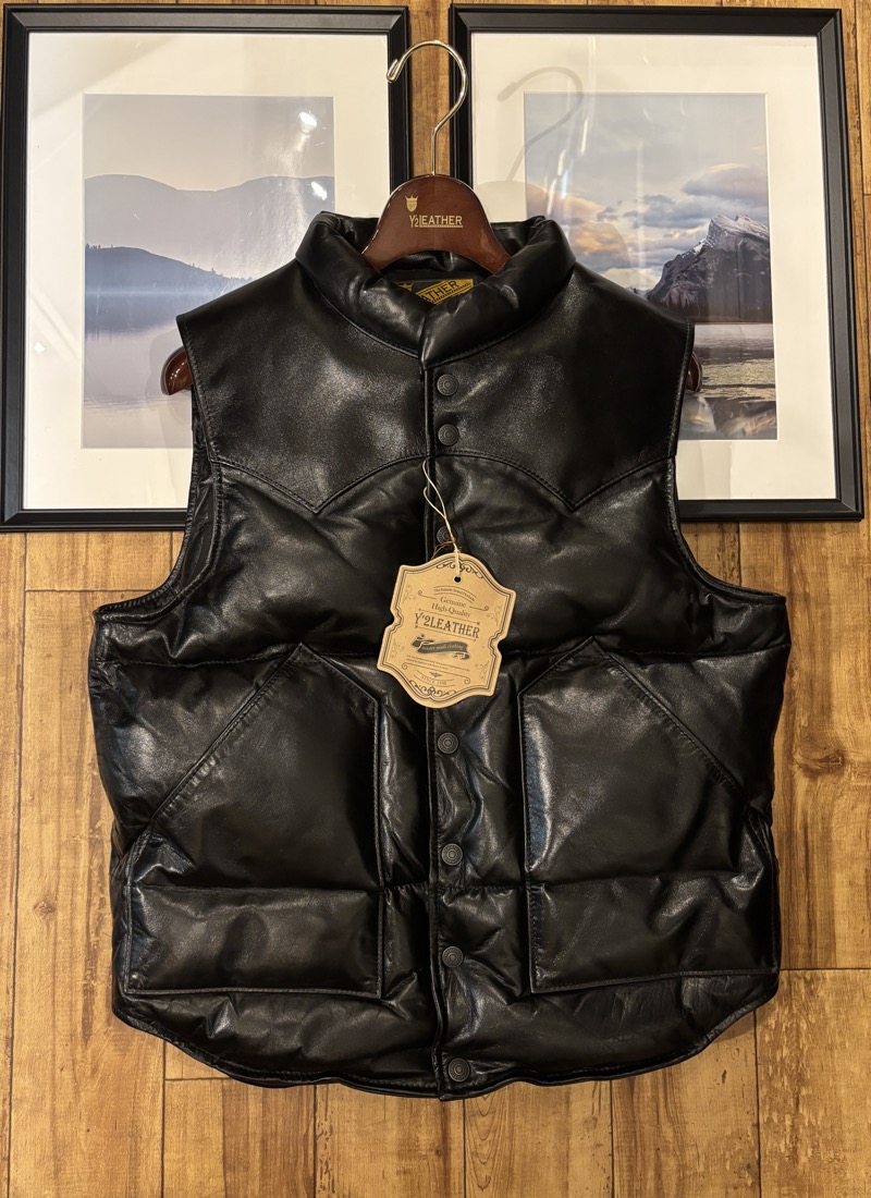 Y’2 LEATHER(ワイツーレザー) OV-01 OIL SOFT HORSE×ANILINE HORSE レザー ダウンベスト