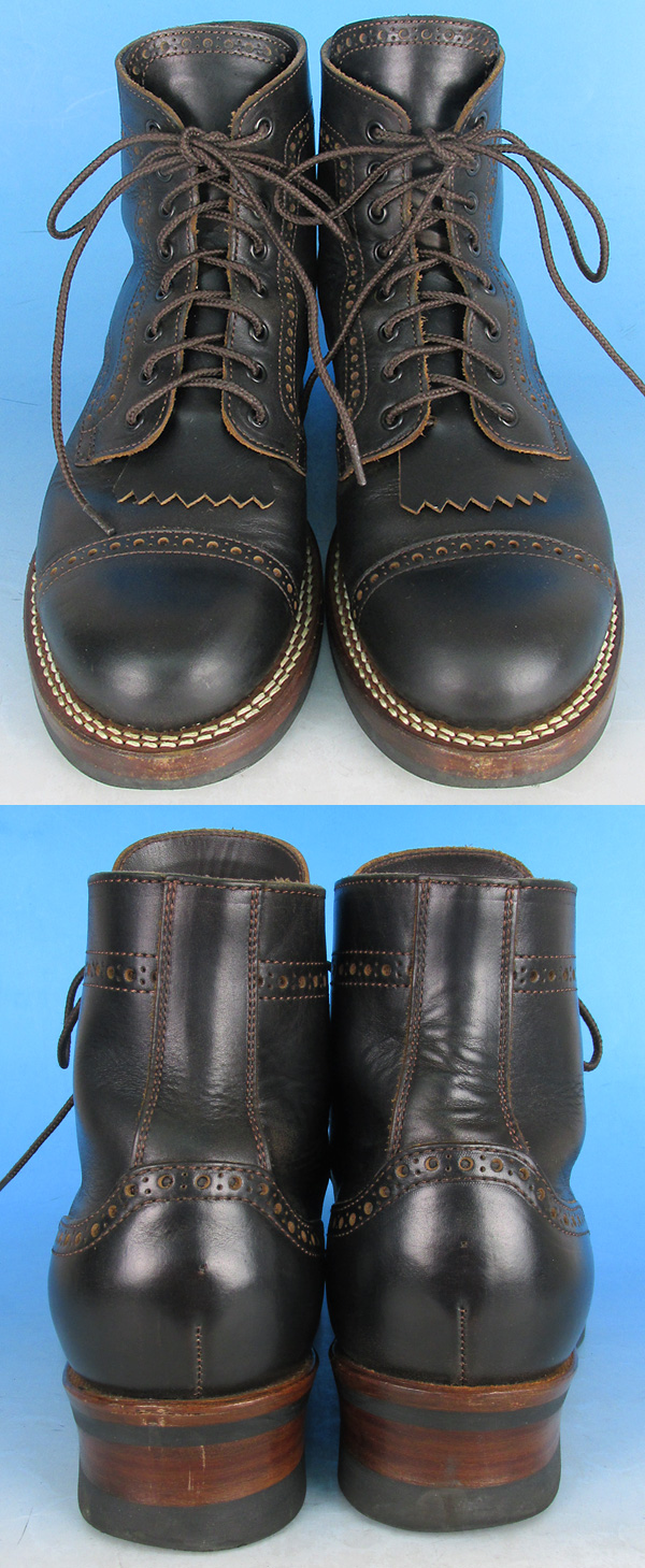 25.5 ファッション 【 中古 】 THE FLAT HEAD メダリオン ブーツ 黒